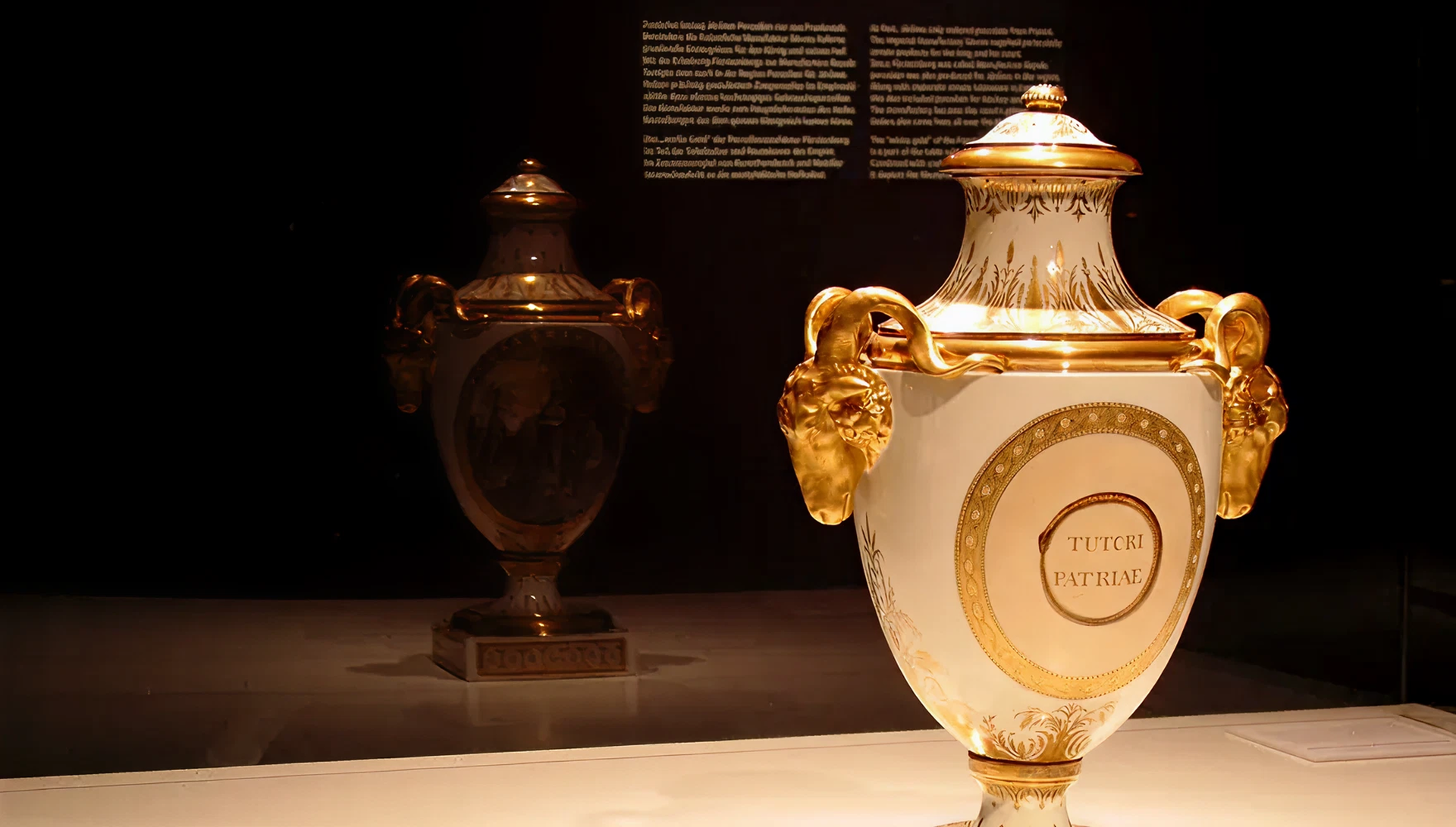 Weißer Porzellan Kelch mit goldenen Verzierungen