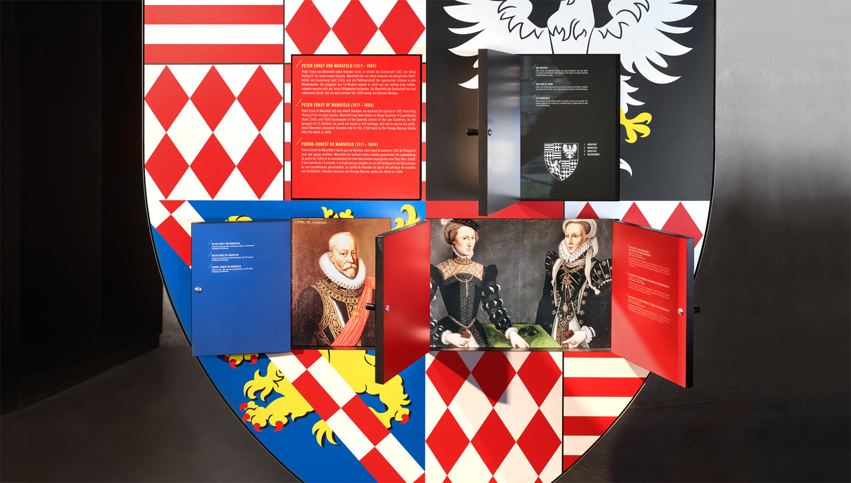 Detailansicht eines interakiven Ausstellungsmöbel