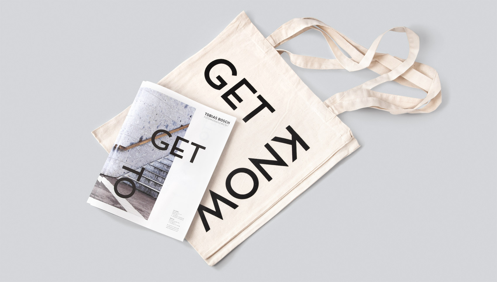 Broschüre "Get to know" und Jutebeutel