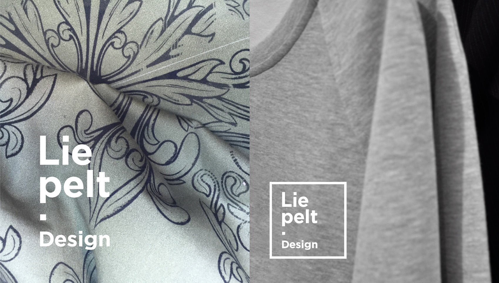 Logo auf Fotos, mit Details von Kleidungsstücken, platziert