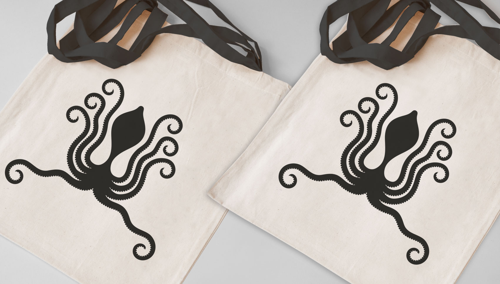 Ansicht Jutebeutel mit schwarzem Ornament