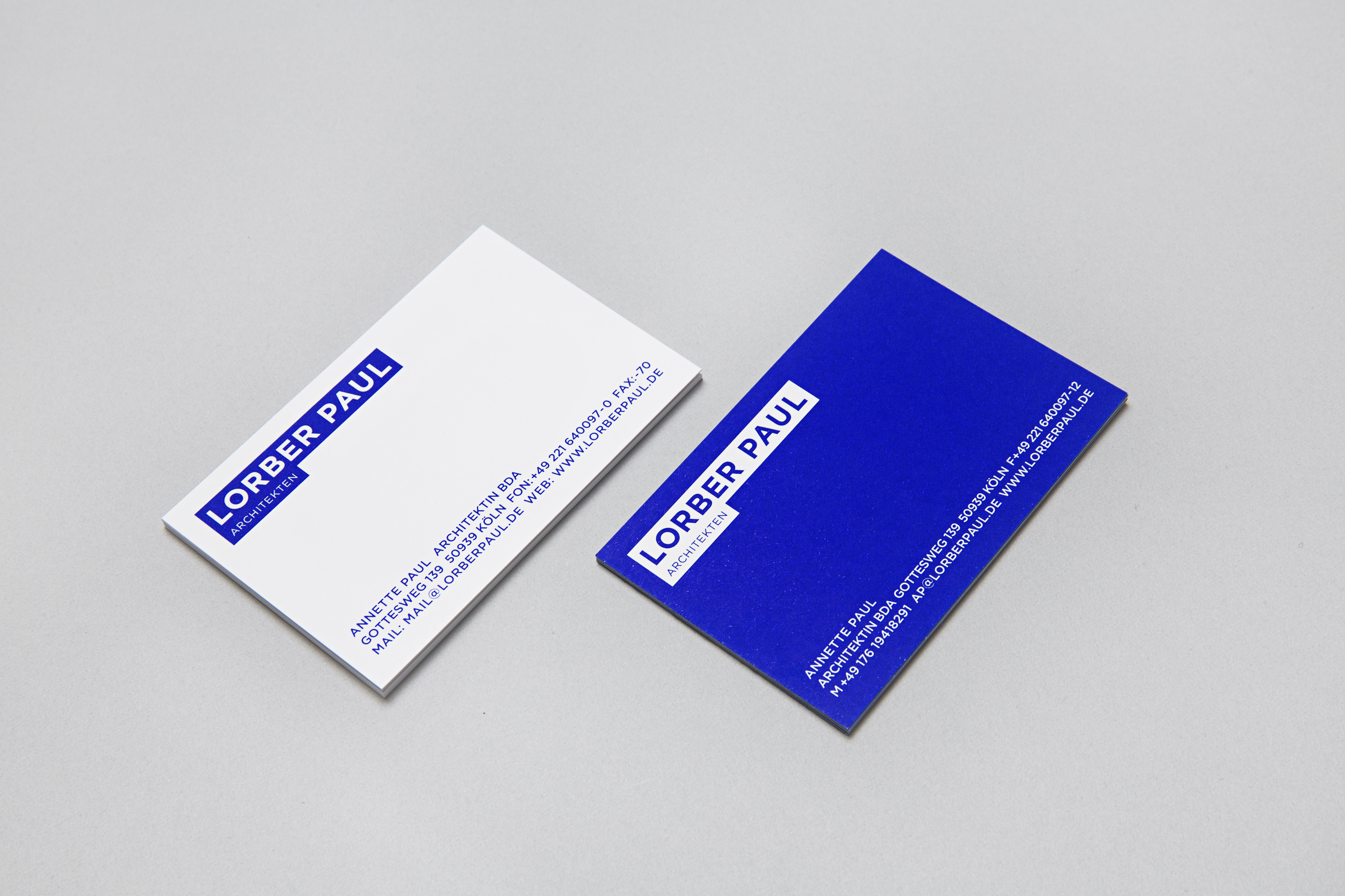 Ansicht der Visitenkarte „Lorber Paul Architekten“