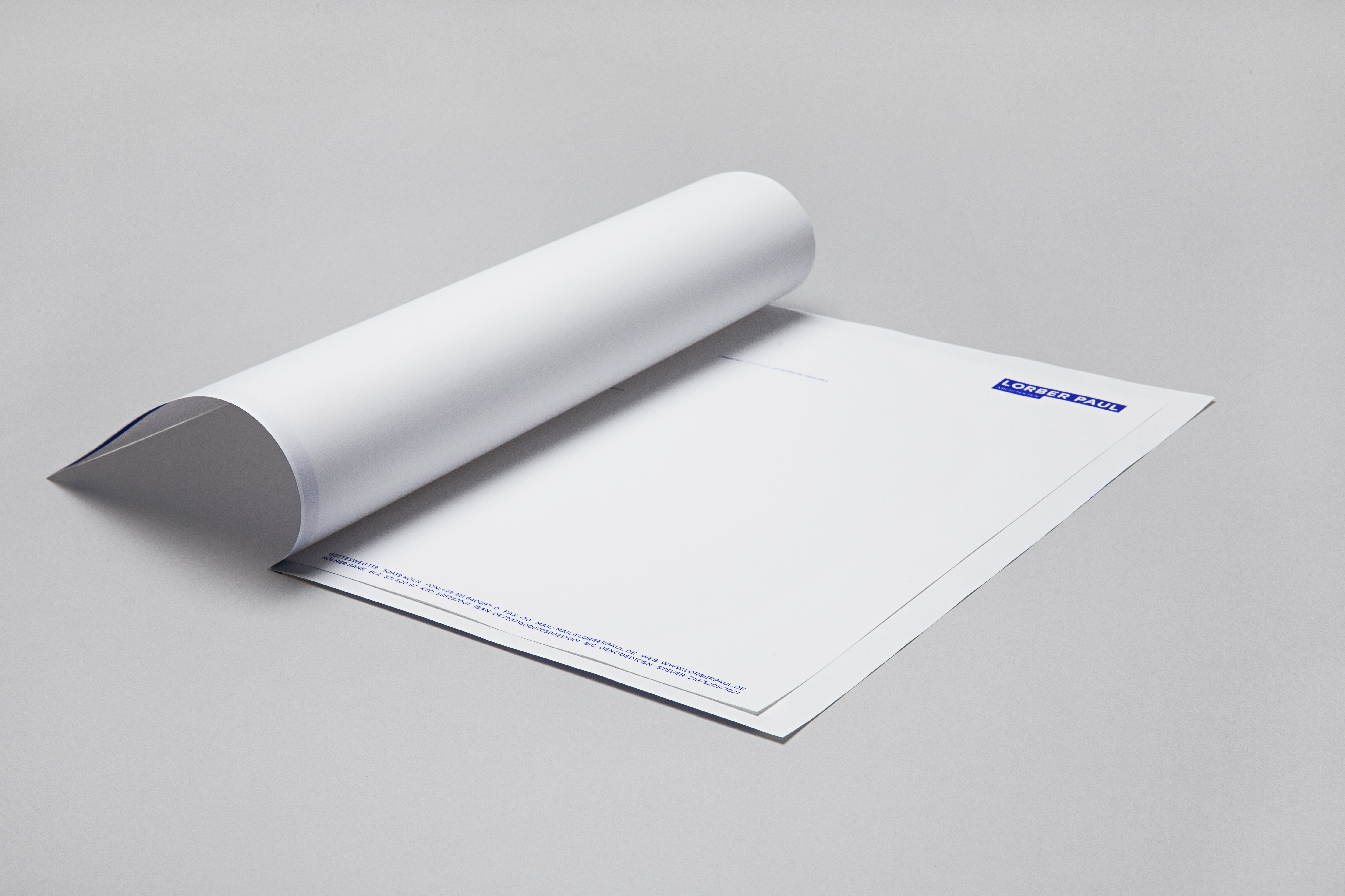 Ansicht Mappe mit Briefpapier „Lorber Paul Architekten“