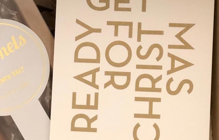 Ansicht des gestalteten Anhängers „GET READY FOR CHRISTMAS“