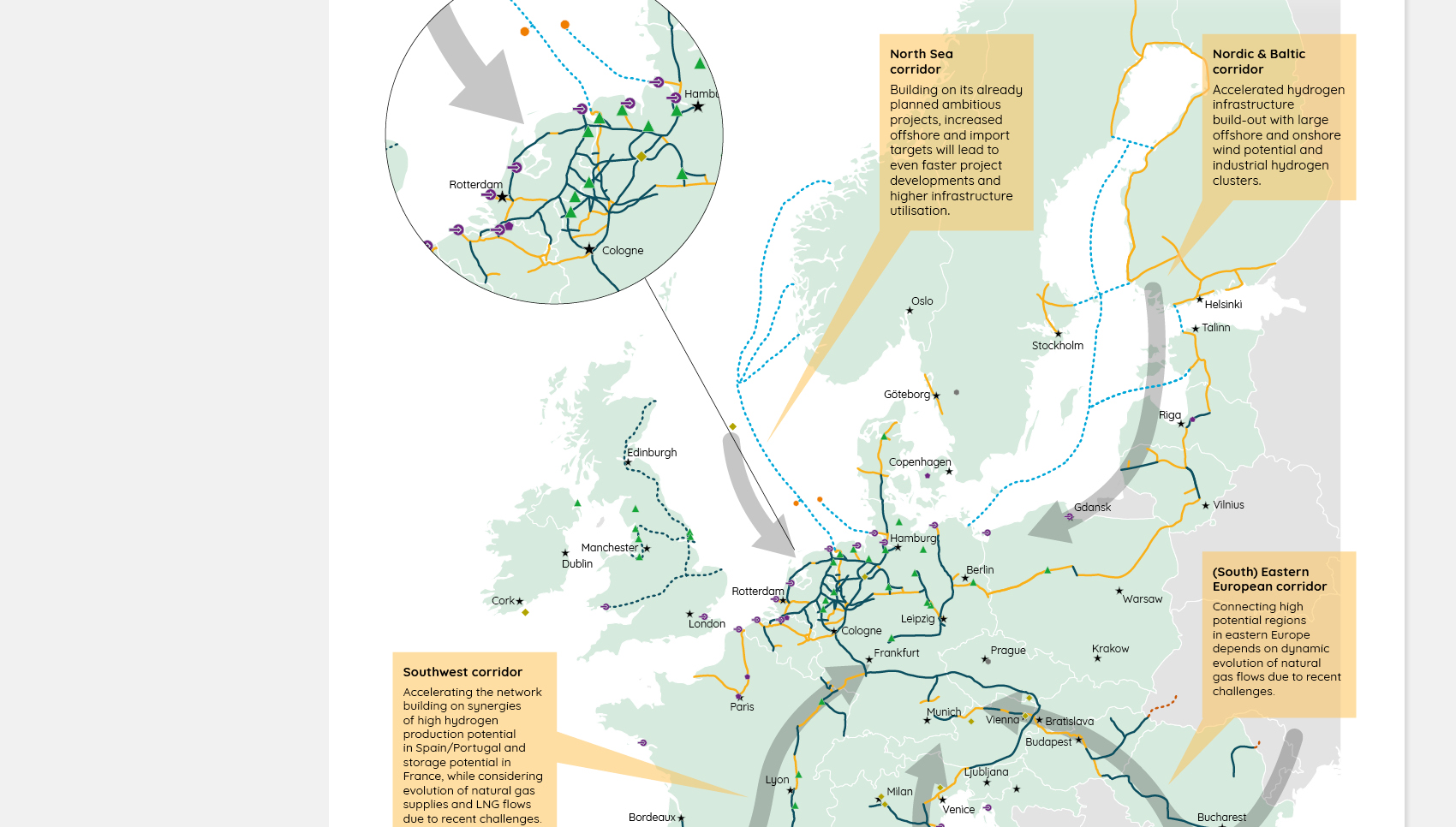 Detailansicht einer grafischen Landkarte