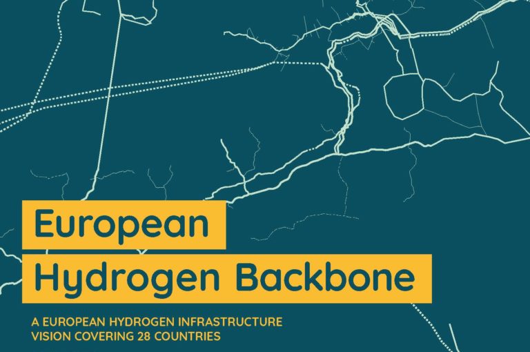 Gestaltetes Cover mit dem Titel „European Hydrogen Backbone“