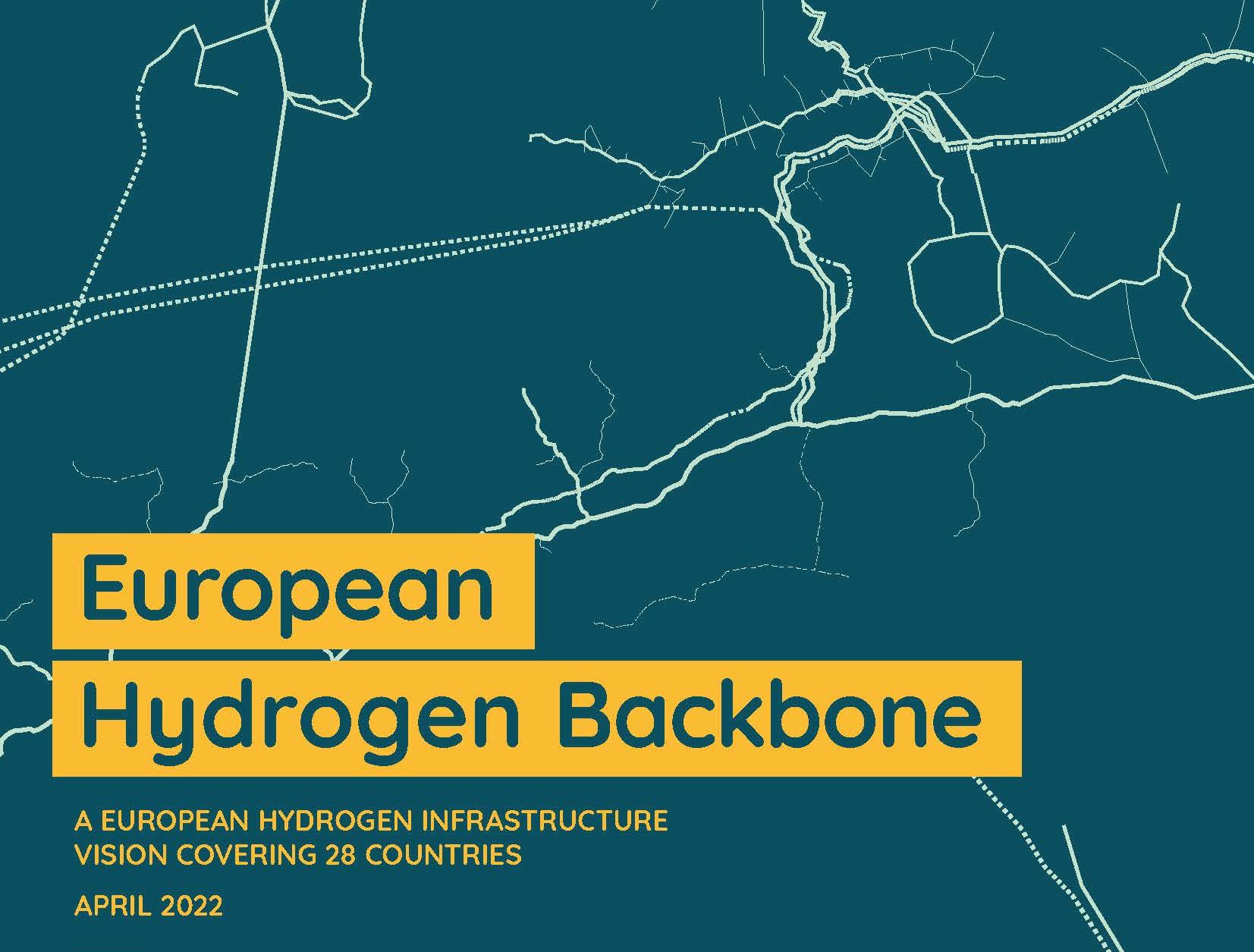 Gestaltetes Cover mit dem Titel „European Hydrogen Backbone“