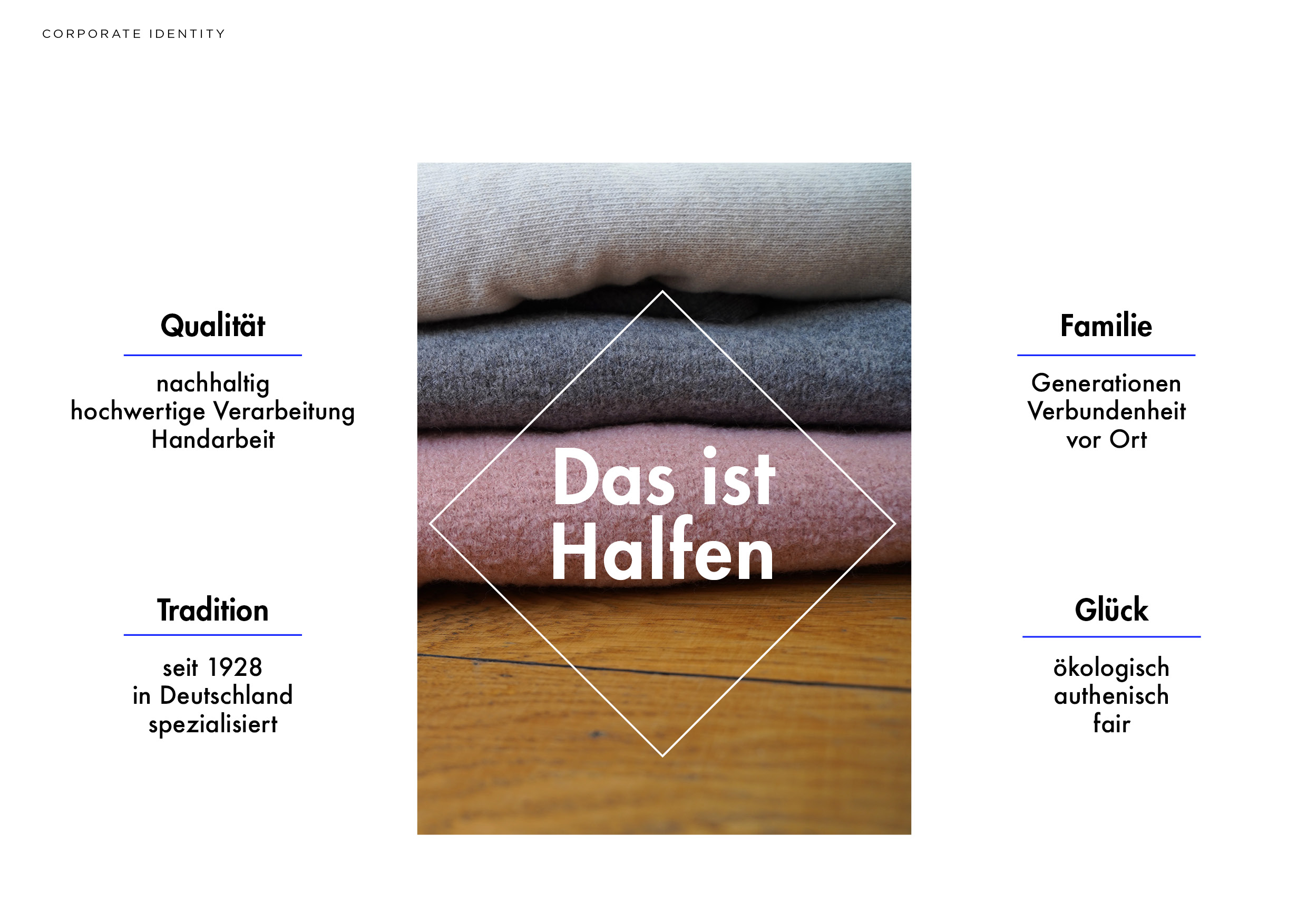 Seite mit einer grafischen aufbereiteten Marken-Beschreibung „Das ist Halfen“