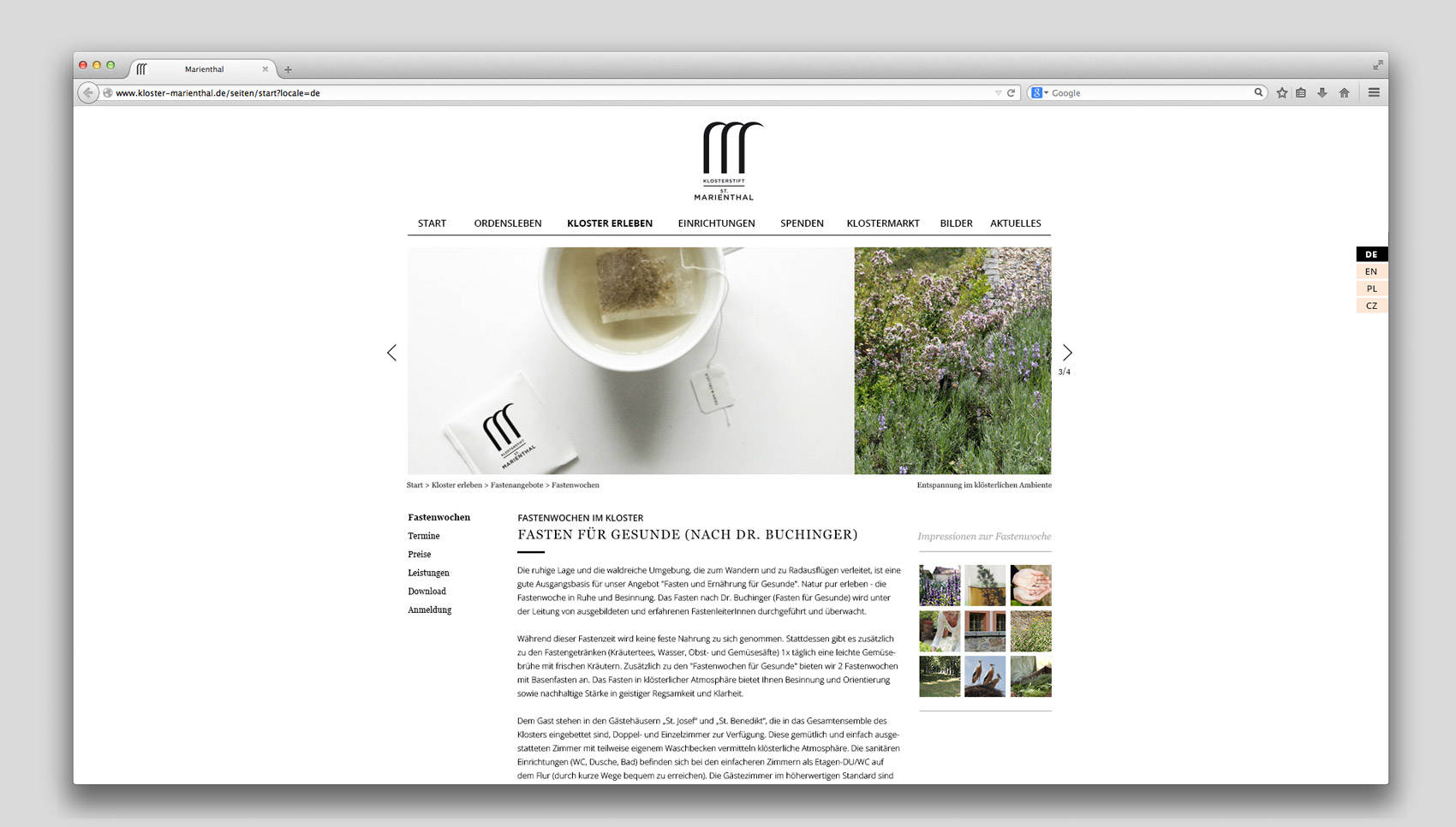 Website mit Logo und Screendesign