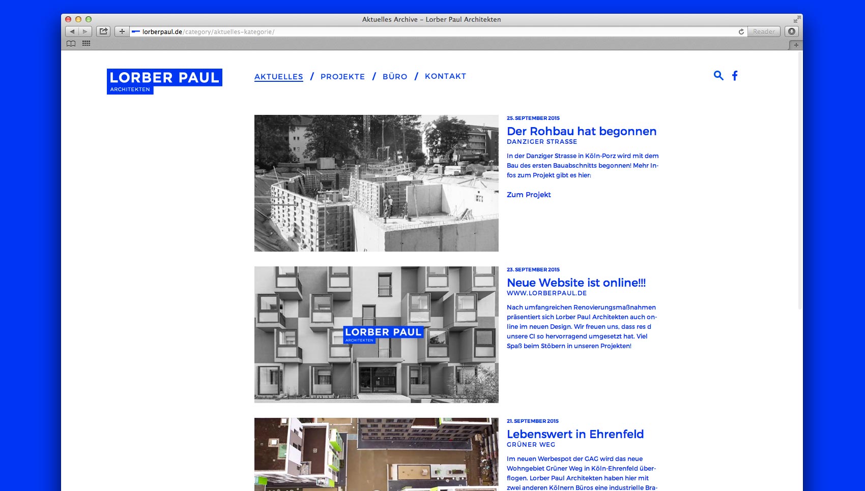 Website „Lorber Paul Architekten“
