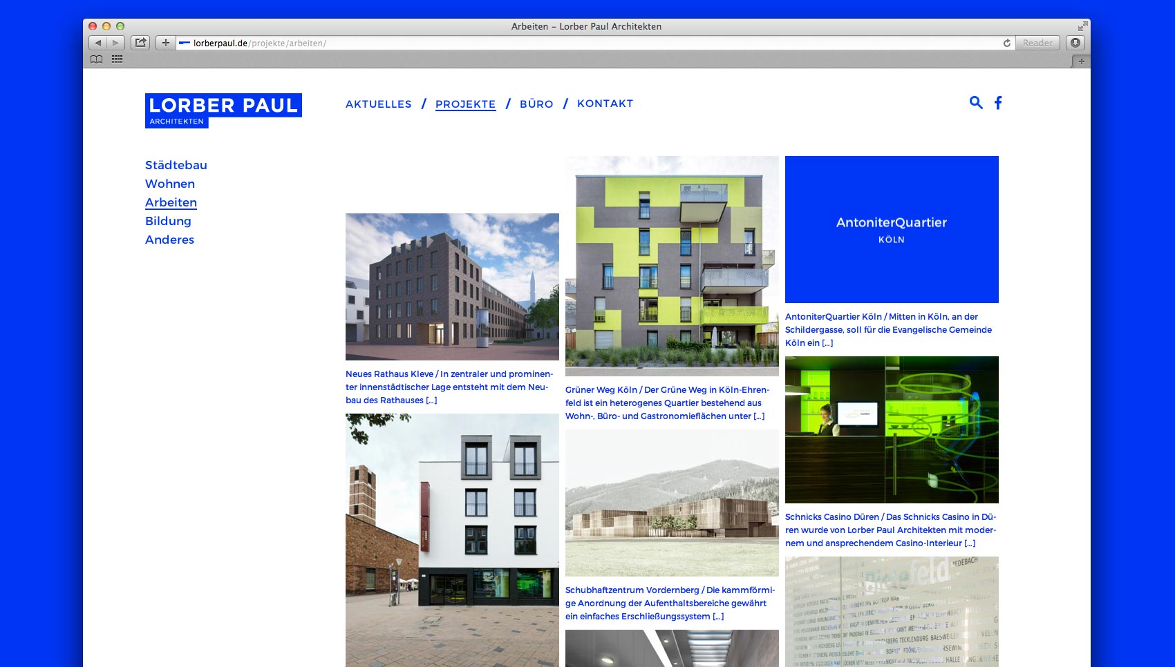 Website „Lorber Paul Architekten“
