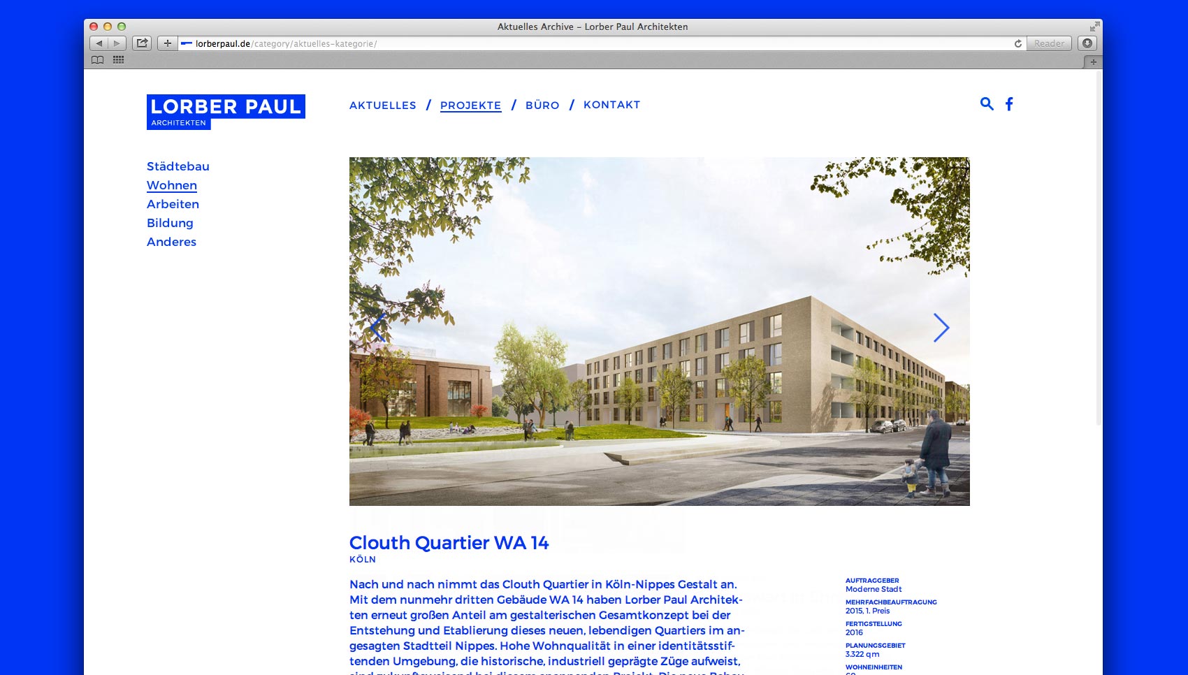 Website „Lorber Paul Architekten“