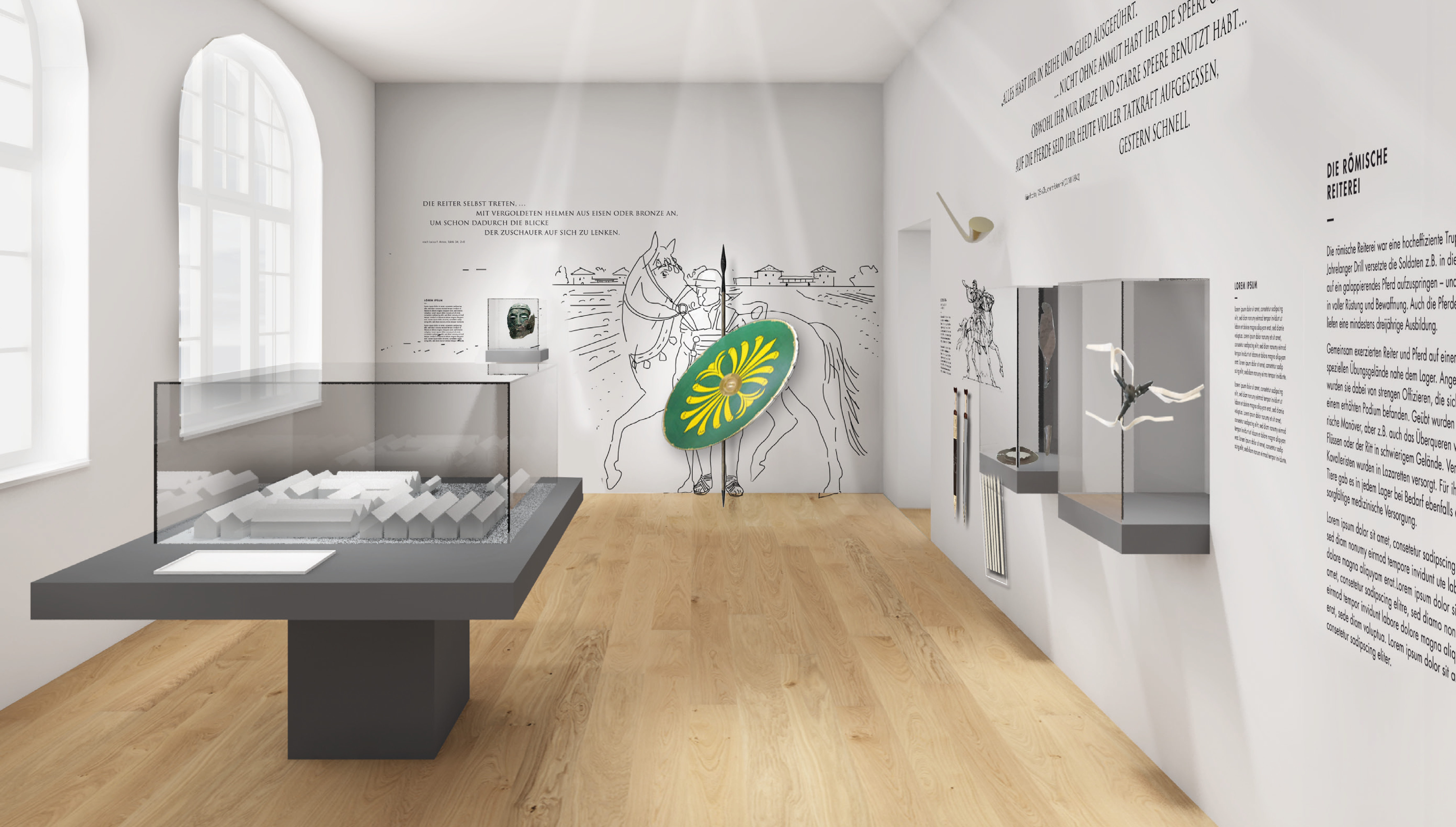 Skizze Ausstellungsraum mit Ausstellungsgrafiken