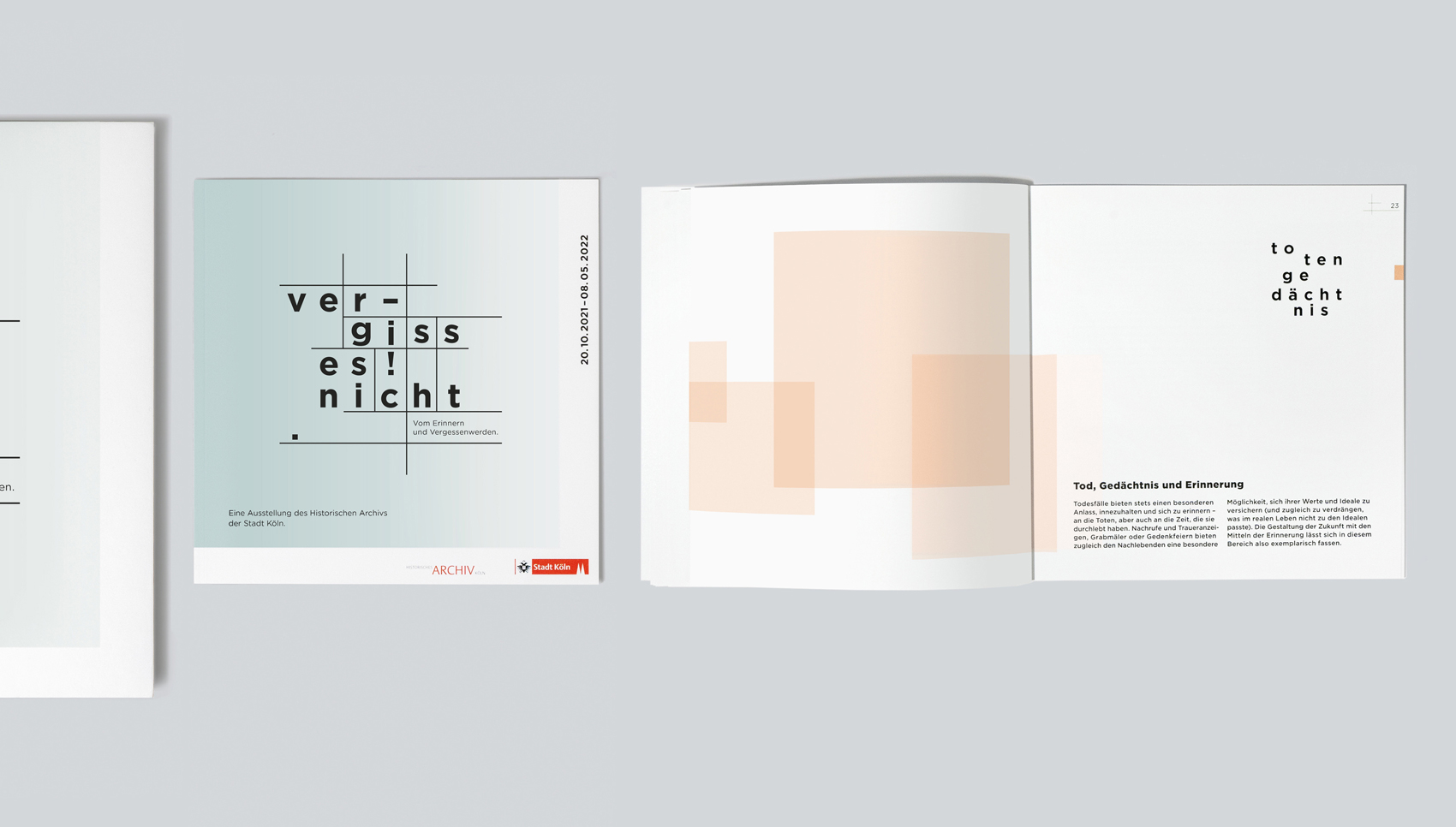 Ansicht des Buchlayouts mit dem Titel: „vergiss es! nicht.“