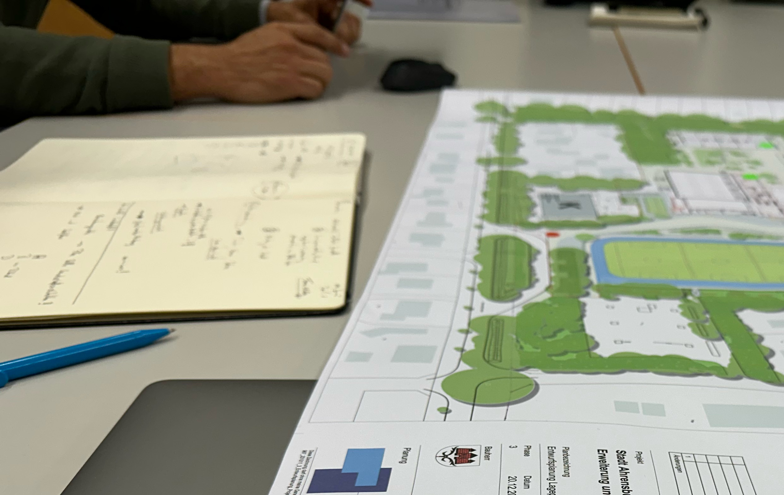 Nahaufnahme eines Bauplans